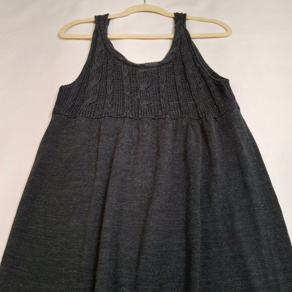 Babydoll  Cable Knit Dress Jumper Size M Empire Waist Chunky Cable Knit on Top - Picture 12 of 16